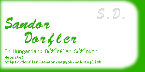 sandor dorfler business card